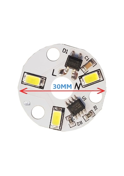 220 Volt 3 Watt SMD 5630 Ledli Hazır Led Modül 30 MM Gün Işığı - 3 Adet