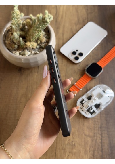 Samsung Galaxy S24 Uyumlu Karbon Desenli Standlı Ve Magsafe Uyumlu Kılıf Soocase700 Siyah