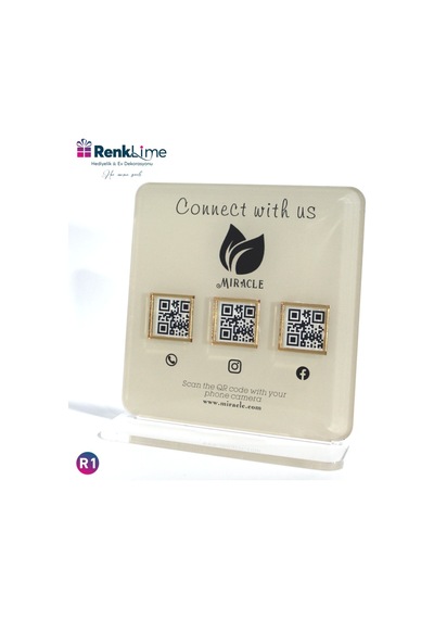 Pleksi Masa Üstü Qr Menü Siyah