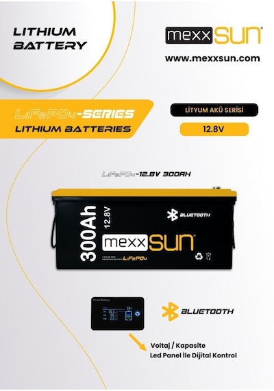 Mexxsun 3,84kwh Lityum Akü 12,8v 300ah Lifepo4