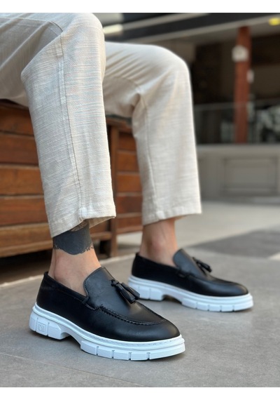 DMR Elegance Ba0240 Yüksek Taban Klasik Parlak Püsküllü Cilt Siyah Erkek Ayakkabı Rekli DMR Elegance Ba0240 Yüksek Taban Klasik Parlak Püsküllü Cilt Siyah Erkek Ayakkabı Rekli