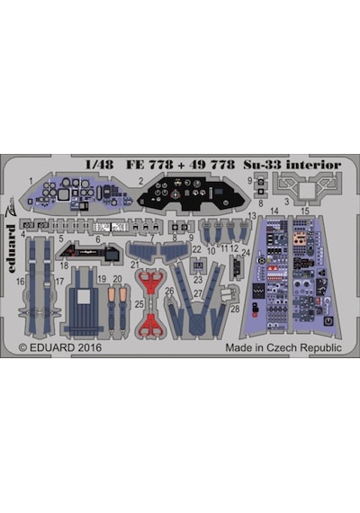 Eduard Fe778 1/48 Ölçek, Su-33 Interior For Kınetıc Maket