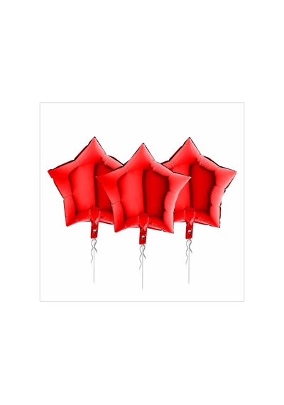 3 Adet Yıldız Folyo Balon Kırmızı 18 Inc Kırmızı