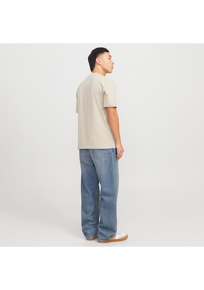 Jack & Jones Jack&jones Tarmac Camo Front Crew Neck Erkek Bej Yuvarlak Yaka Tişört Bej