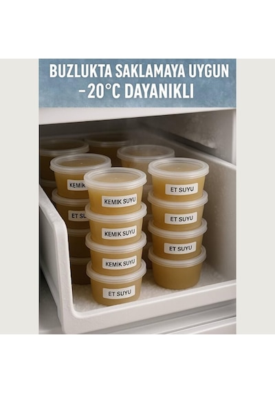 Jouis Saklama Kabı Sos 50 Adet 120 Ml 4 Oz Kemik Suyu, İlik Suyu, Anne Sütü, Sos Ve Püre Dondurucu Uyumlu Buzlu Diğer