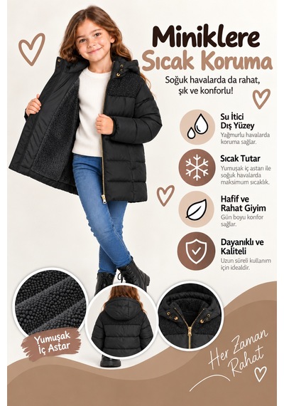 Ahengim Kız Çocuk Kapüşonlu Şişme Mont Yumuşak İç Astarlı Omuz Detaylı Kışlık Mont Ak4251 Siyah Ahengim Kız Çocuk Kapüşonlu Şişme Mont Yumuşak İç Astarlı Omuz Detaylı Kışlık Mont Ak4251 Siyah