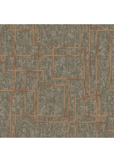 Octagon 1202-5 Koyu Kahve Geometrik Desen Duvar Kağıdı