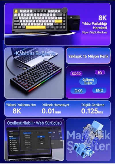 Ajazz Ak820 V2 White Peach Switch Kablosuz Manyetik Oyuncu Klavyesi 8k Hz 0.01mm Rt 0.125ms Gecikme Tft Ekran 10000mah Rgb Bluetooth 5.0 2.4ghz Usb-c Ak820 V2 - Black Gray Yellow Ajazz Ak820 V2 White Peach Switch Kablosuz Manyetik Oyuncu Klavyesi 8k Hz 0.01mm Rt 0.125ms Gecikme Tft Ekran 10000mah Rgb Bluetooth 5.0 2.4ghz Usb-c Ak820 V2 - Black Gray Yellow