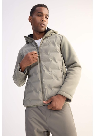 DeFactoFit Rüzgar Geçirmez Mont Slim Fit Dar Kesim Kapüşonlu Fermuarlı Cepli B2301AX25SPKH457