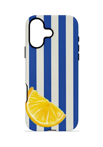 Apple iPhone Uyumlu 17 Vorian Çift Katmanlı Magsafe Kılıf Lemon Coast Stripe