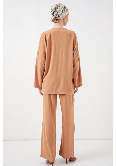 Bigdart Kadın Ayrobin Kimono Pantolon İkili Takım 6739 - Bisküvi
