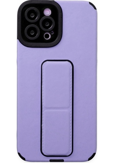Apple, Uyumlu iPhone 12 Pro Max Kılıf Mega Standlı Silikon - Lila