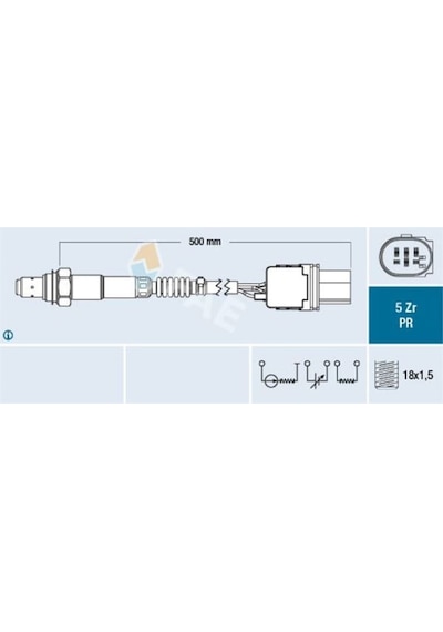 FAE 75087 Oksijen Sensörü Ford Fiesta VI (Cb1, Ccn): 1.6 2013- Kuga II (Dm2): 1.6 Ecoboost Mondeo V Sedan (Cd)