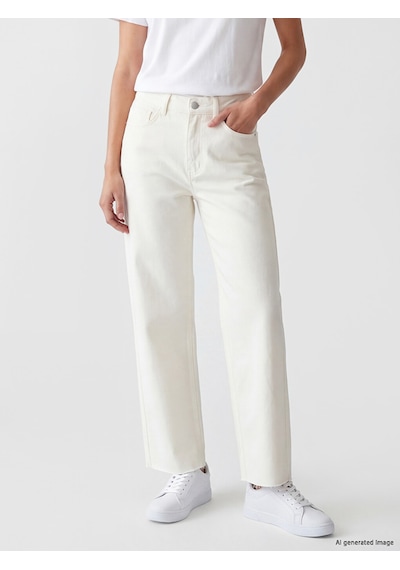 Lcw Modest Ekru Regular Fit Kadın Jean Pantolon