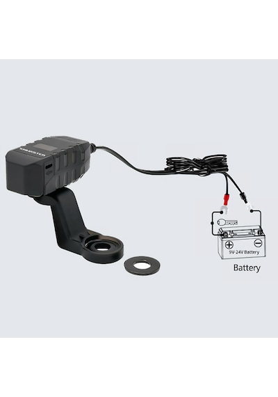 Knmaster Uc200 Motosiklet Usb Ve Type-c Çift Girişli Şarj Soketi Siyah