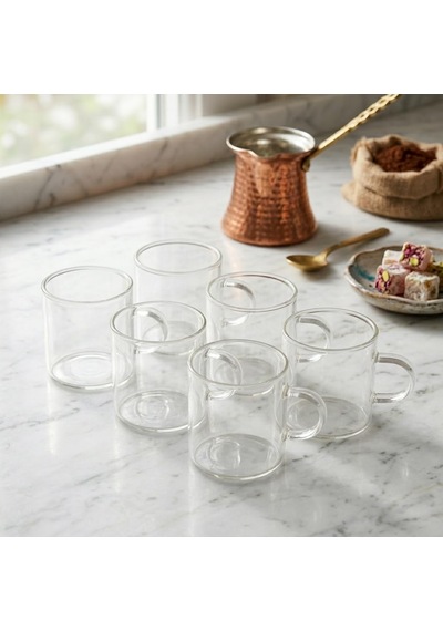 6'li Borosilikat Cam Mini Kupa Seti - 130 Ml Tek Cidarlı, Altlıksız Türk Kahvesi Ve Espresso Fincanı Takımı Diğer