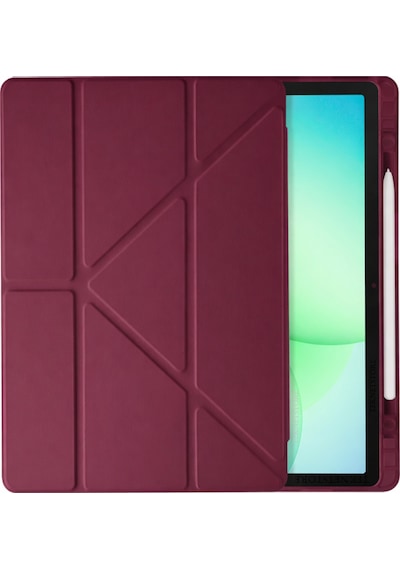 Samsung Galaxy Tab A11 Plus 2025 Kılıf Uyumlu Standlı Kalem Bölmeli Akıllı Trifolding Kapak Sm-x230 Mürdüm