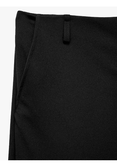 Koton Cepli Scuba Kumaş Straight Fit Pantolon Siyah 7wal40069ık
