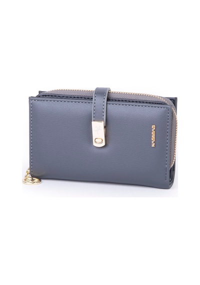 Nas Bag Kadın Orta Boy Kartlık Kağıt Para Ve Bozuk Para Tasarımına Sahip Gri Dona 16x9 Cm