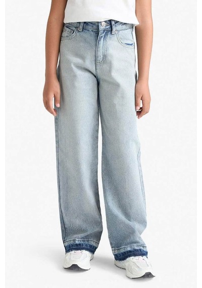 Defacto Kız Çocuk 90s Wide Leg Geniş Paça Jean Pantolon F7540a825aunm39 Mavi