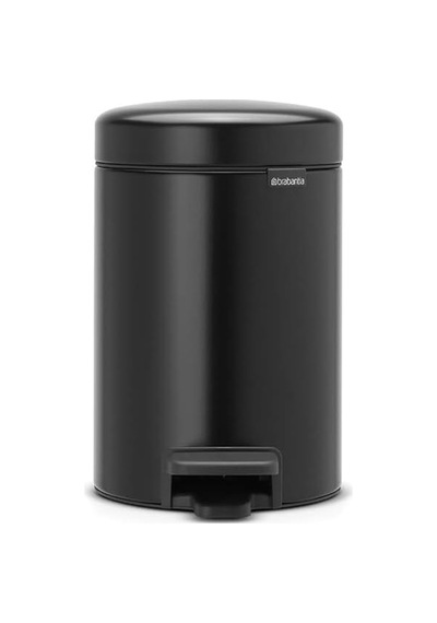 Brabantia Tret Çöp Kovası, İç Kovalı, Plastik, Çelik, Plastik, Mat Siyah, 3 Liter