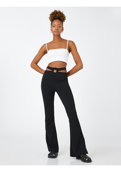 Koton İspanyol Paça Pantolon Pencere Detaylı Siyah 3sal40006ık 3SAL40006IK999 Koton İspanyol Paça Pantolon Pencere Detaylı Siyah 3sal40006ık 3SAL40006IK999