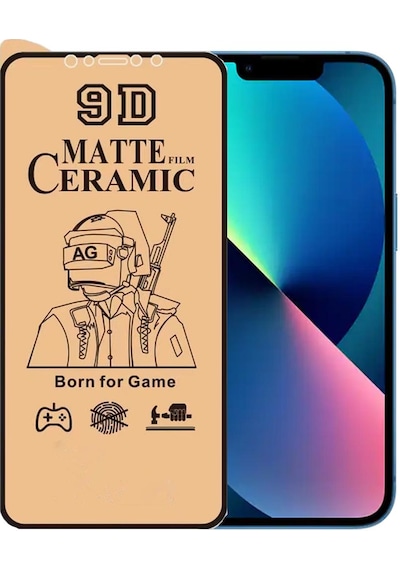 Apple Uyumlu   iPhone 13 Ekran Koruyucu 9d Mat Seramik Nano Kırılmaz Cam