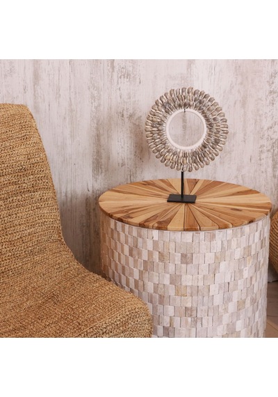 Solid Wood Sehpa & Gizli Saklama 50x60 Cm Beyaz