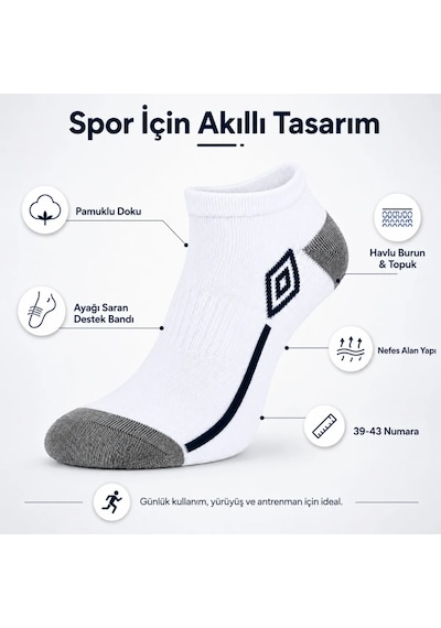 Çorap Giyim Erkek 6 Lı Spor Patik Çorap 39-44 Pamuklu Havlu Destekli Bilek Boy Beyaz Gri Çorap Giyim Erkek 6 Lı Spor Patik Çorap 39-44 Pamuklu Havlu Destekli Bilek Boy Beyaz Gri