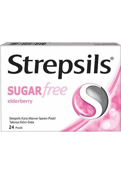 Strepsils Şekersiz Kara Mürver 24 Pastil