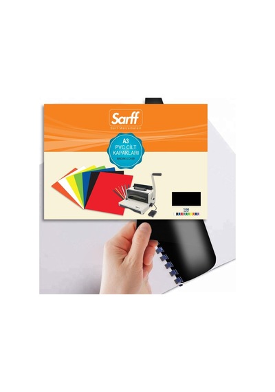 Teknomeda Sarff Pvc Siyah A3 Opak Cilt Kapağı 100'Lü Paket
