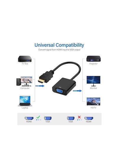 Hdmi To Vga Kablo Çevirici Dönüştürücü Görüntü (533633502)