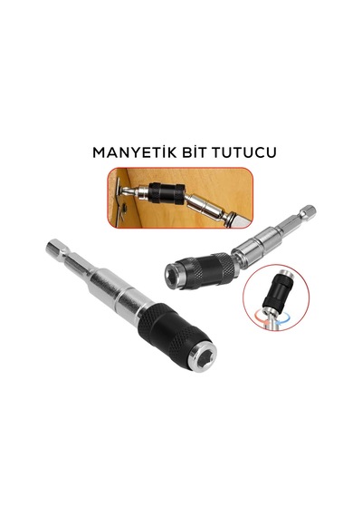 Mafsallı Manyetik Bits Tutucu 1/4 Döner Başlık 0-20 5468