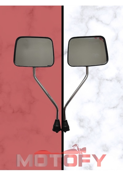 Klasik Model Kare Retro Motosiklet Aynası 10 Mm