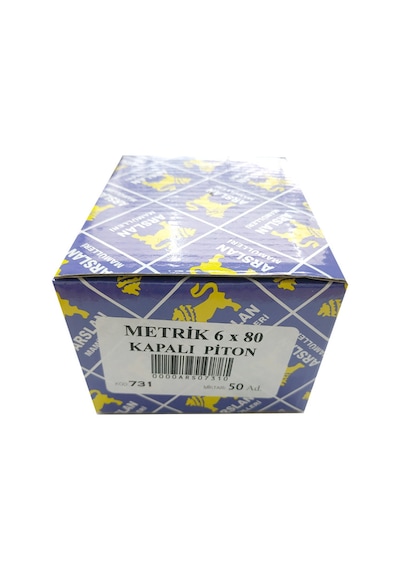 Arslan Mamulleri Metrik 6 x 80 Ağzı Kapalı Piton Kanca 50 Adet