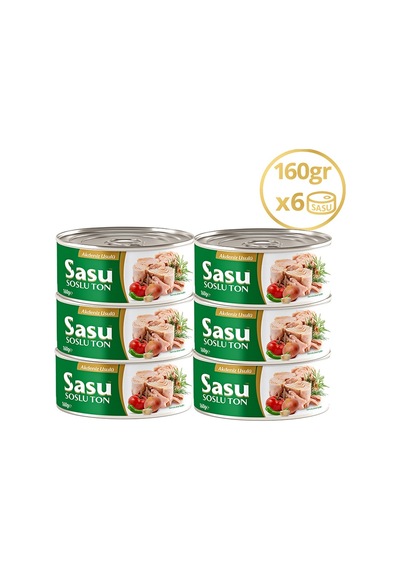 Sasu Akdeniz Usulü Ton Balığı Bütün Dilim 6 x 160 G
