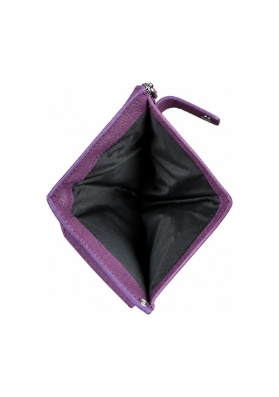 Alphaclub Bag Hakiki Deri Fermuarlı Çok Bölmeli El Cüzdanı Mor