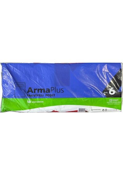 Armaplus Takviyeli Kalın Baskılı Beyaz Çanta Poşet Torba 50'li 60 x 70 CM