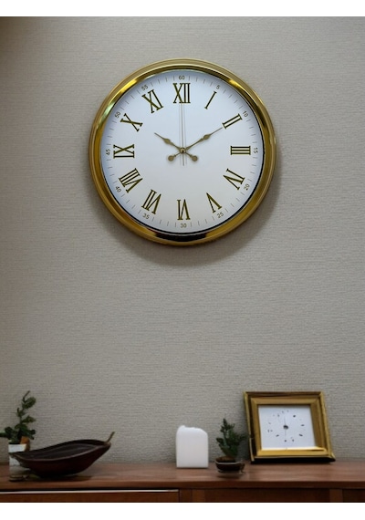 Royal White Gold 40 Cm Metal Duvar Saati Metal - Beyaz