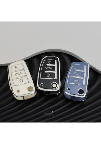 Audi A7 A6 A5 A4 A3 A1 & 8p 8l B6 B7 B8 C5 C6 4f Tt Rs & Q3 Q5 Q7 Tpu Anahtar Kılıfı Mavi-1 Adet