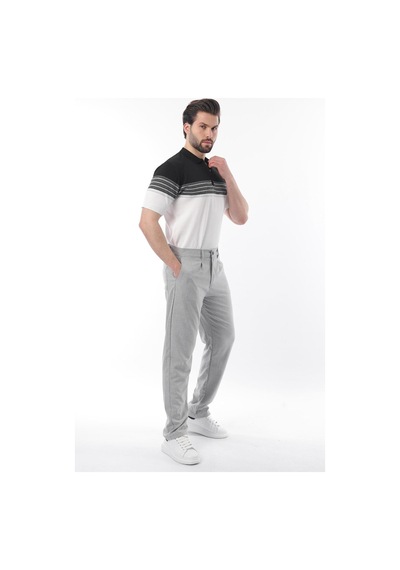 Madmext Lacivert Fermuarlı Polo Yaka Desenli Erkek T-shirt E7296 Lacivert