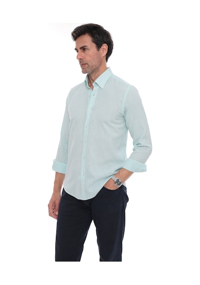 Slim Fit Uzun Kol Yaka Düğmeli Nefes Alan Keten Hediye Kutulu Erkek Gömlek Fs-004548 - Mint-3227 Slim Fit Uzun Kol Yaka Düğmeli Nefes Alan Keten Hediye Kutulu Erkek Gömlek Fs-004548 - Mint-3227