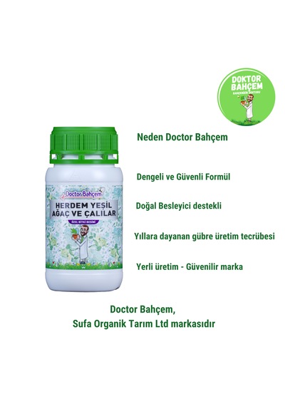 Doctor Bahçem Herdem Yeşil Ağaç Ve Çalılar İçin Sıvı Bitki Besini Sağlıklı Gelişim İçin 1000 Ml