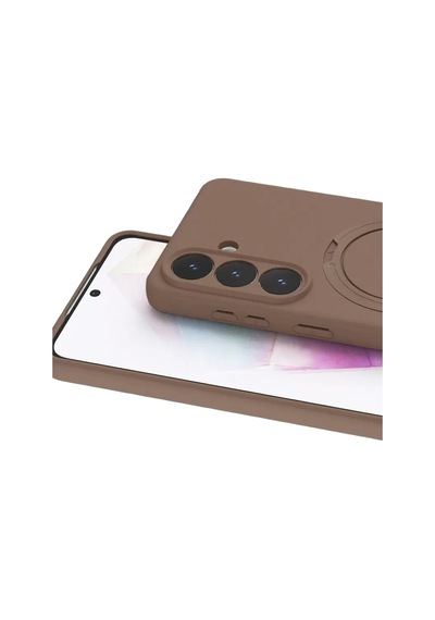 Newface Samsung Galaxy Uyumlu  S26 Plus Regal Magsafe Standlı Kapak - Çöl Titanyum Kahverengi