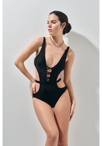 Too Salty Swimwear Siyah Derin Dekolteli Mayokini 23s107st Renkli Çok Renkli