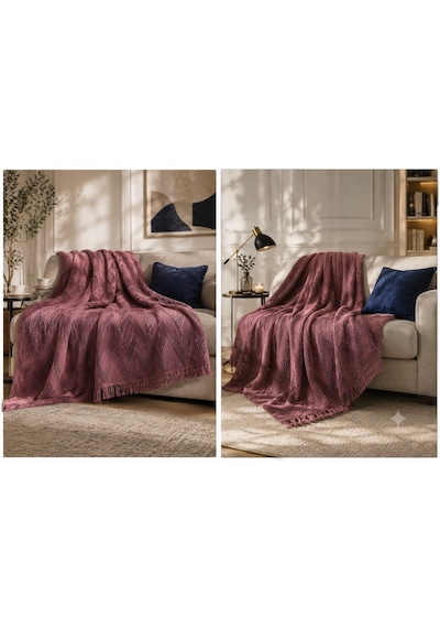 Kapreo Home Oceanwave Çok Amaçlı Örtü 170 X 200 Gül Kurusu