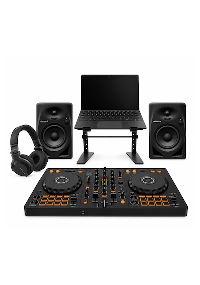Pioneer Dj Ddj-flx4 - Dm-40d Monitör Hoparlör Çift - Hdj-cue1 Dj Kulaklığı - Dj Stand - Dj Başlangıç Seti