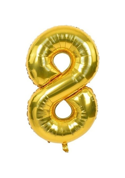 8 Rakam Folyo Balon Gold 100 Cm Renkli
