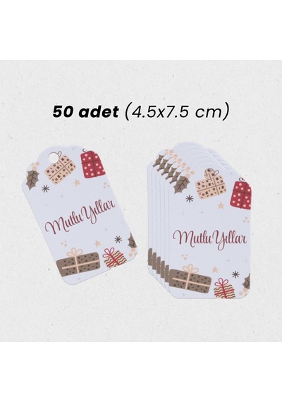 Yılbaşı Mutlu Yıllar Hediye Sallantı Etiketi, Yeniyıl Paketleme K