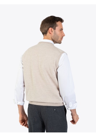 Karaca Erkek Büyük Beden Triko Süveter-bej Melanj 113301502-466-4xl 113754 Bej